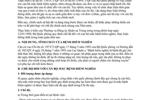 Chỉ thị 95/CT-BQP 1994 chăm sóc cán bộ mắc bệnh hiểm nghèo