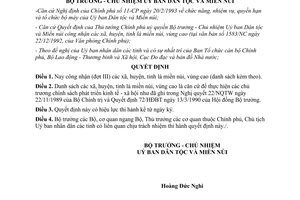 Quyết định 08/UB-QĐ năm 1994 công nhận xã huyện tỉnh là miền núi vùng cao