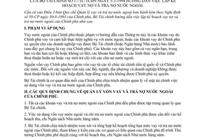 Thông tư 17-TC/TCĐN hướng dẫn lập kế hoạch vay nợ trả nợ nước ngoài Chính phủ