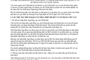 Thông tư 18-TC/TCĐN hướng dẫn quản lý sử dụng vốn vay nước ngoài Chính phủ