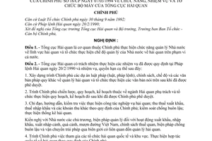 Nghị định 16-CP chức năng, nhiệm vụ và tổ chức bộ máy Tổng cục Hải quan