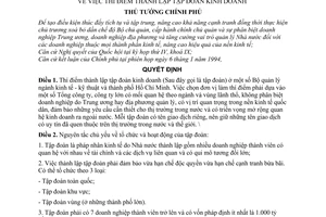 Quyết định  91-TTg  thí điểm thành lập tập đoàn kinh doanh