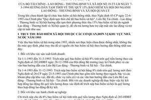 Thông tư liên bộ 19-TT-LB hướng dẫn tạm thời thu quỹ 15% bảo hiểm xã hội