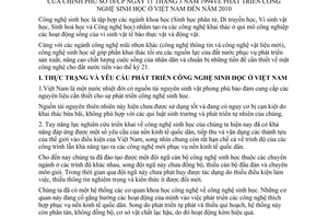 Nghị quyết 18/NQ-CP phát triển công nghệ sinh học ở Việt Nam đến năm 2010