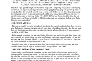 Thông tư liên tịch 18-VHTT-GDĐT/TTLB phối hợp hoạt động văn hoá nghệ thuật, thông tin trường học