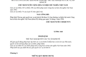 Pháp lệnh thủ tục giải quyết vụ án kinh tế 1994 31-L/CTN