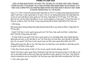 Thông tư 497-TTLB biện pháp khuyến khích người Việt Nam ở nước ngoài đầu tư về nước hướng dẫn Nghị định 29-CP
