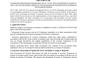 Joint circular No. 497-TTLB guideline provisions for Decree No.29 - CP