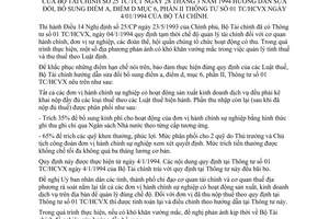 Thông tư 25-TC/TCT sửa đổi điểm a, điểm d mục 6, phần II Thông tư 01-TC/HCVX