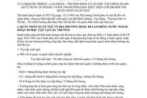 Thông tư liên tịch 448-LB/TT hướng dẫn chế độ quân nhân xuất ngũ