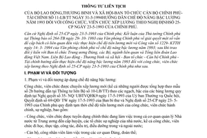 Thông tư liên tịch 11-LB/TT chế độ tiền lương mới công chức, viên chức hành chính, sự nghiệp d