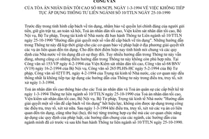 Công văn 88/NCPL không áp dụng TTLN 10/TTLN