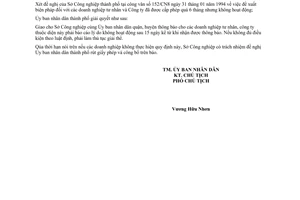 Công văn 1037/UB-CN giải quyết doanh nghiệp tư nhân và công ty chưa kinh doanh