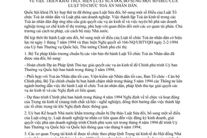 Chỉ thị 136-TTg thực hiện Luật Sửa đổi Luật tổ chức Tòa án nhân dân