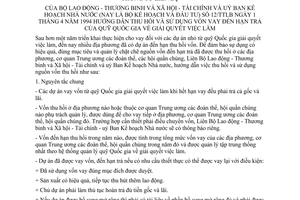 Thông tư liên tịch 12/TTLB hướng dẫn thu hồi sử dụng vốn vay đến hạn trả Quỹ Quốc gia giải quyết việc làm