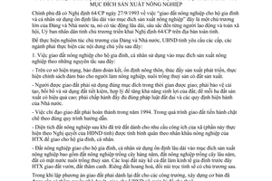 Chỉ thị 03/CT-UB 1994 triển khai 64/CP về giao đất nông nghiệp cho hộ gia đình cá nhân Quảng Bình