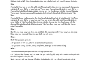 Hiệp định quá cảnh hàng hóa giữa Việt Nam Campuchia 1994