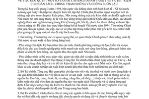 Chỉ thị 154-TTg giải quyết vấn đề tăng thu tiết kiệm chi ngân sách, chống tham nhũng chống buôn lậu