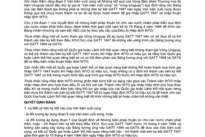 Quyết định chấp thuận gia nhập hiệp định thành lập Tổ chức Thương mại Thế giới - (WTO)