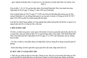 Thông tư liên bộ 34 TT/LB 1994 thu quản lý sử dụng lệ phí thú y