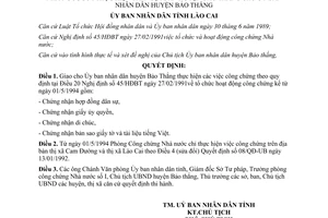 Quyết định 95/QĐ-UB 1994 chuyển giao việc công chứng cho Phòng công chứng Nhà nước số I Lào Cai