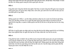 Thỏa thuận miễn thị thực giữa Việt Nam và I-ran