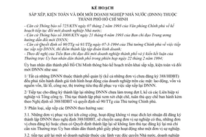 Kế hoạch 2198/UB-KH-CN  sắp xếp, kiện toàn và đổi mới doanh nghiệp nhà nước