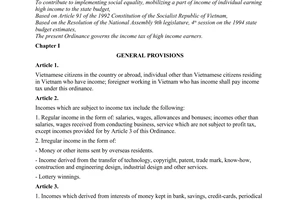 Ordinance No. 33-L/CTN of May 19, 1994, on income tax of high income earners.