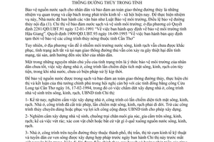 Chỉ thị 15/CT.UBT.94 bảo vệ môi trường nguồn nước sông kinh rạch an toàn giao thông đường thủy Cần Thơ