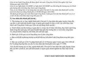 Chỉ thị 23/CT-UB-NC sơ kết thực hiện Luật công đoàn