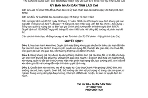 Quyết định 129/QĐ-UB năm 1994 về bảng khung giá chuẩn tối thiểu đất để tính thuế