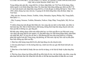 Thông tư 10-BYT/TT hướng dẫn mua sắm trang thiết bị y tế