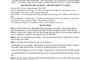 Quyết định 533/LĐTBXH-QĐ  in phát hành và quản lý sổ lao động