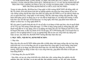 Thông tư 339/TT-KHTC hướng dẫn quản lý sử dụng kinh phí hỗ trợ chống xuống cấp cơ quan khoa học công nghệ môi trường