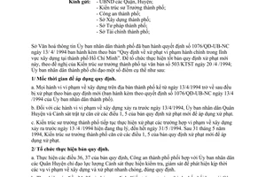 Công văn 1946/UB-QLĐT thực hiện bản quy định xử phạt vi phạm hành chánh xây dựng thành phố Hồ Chí Minh