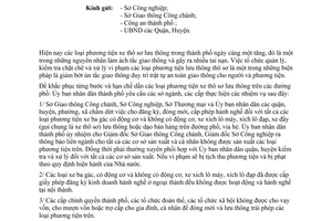 Công văn 2080/UB-QLĐT quản lý phương tiện xe thô sơ trên địa bàn thành phố