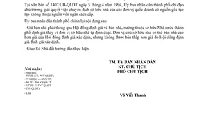 Công văn 2108/UB-QLĐT điều chỉnh nội dung văn bản 1407/UB-QLĐT