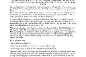 Thông tư 47/TC-TCT hướng dẫn xét miễn thuế, hoãn thuế xuất nhập khẩu xí nghiệp vốn đầu tư nước ngoài