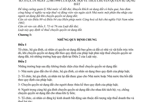 Luật Thuế Chuyển quyền sử dụng Đất 1994 35-L/CTN