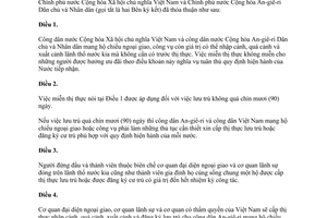 Thỏa thuận miễn thị thực cho công dân hai nước mang hộ chiếu ngoại giao