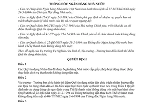 Quyết định 144/QĐ-NH1 điều kiện thanh toán không dùng tiền mặt đối với Quỹ tín dụng nhân dân