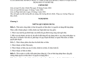 Nghị định 60-CP quyền sở hữu nhà ở và quyền sử dụng đất ở tại đô thị