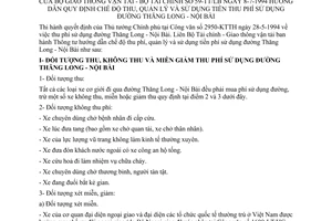 Thông tư liên tịch 59-TT/LB hướng dẫn chế độ thu quản lý sử dụng tiền thu phí sử dụng đường Thăng Long - Nội Bài