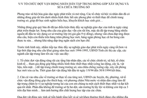 Chỉ thị 21/CT-UB 1994 vận động nhân dân đóng góp xây dựng sửa chữa trường sở An Giang