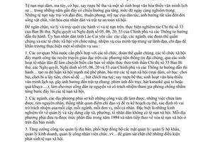 Chỉ thị 16/CT-UB năm 1994 ngăn chặn xử lý truy quyét tệ nạn ma túy cờ bạc mại dâm Lào Cai