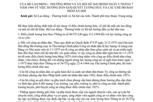 Công văn 2642/BHXH hướng dẫn giải quyết lương hưu và các chế độ bảo hiểm xã hội khác