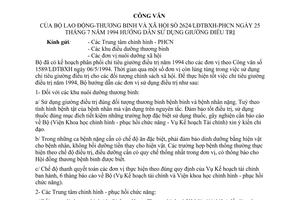 Công văn 2624/LĐTBXH-PHCN hướng dẫn sử dụng giường điều trị