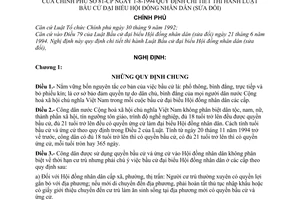 Nghị định 81-CP hướng dẫn thi hành Luật Bầu cử đại biểu Hội đồng Nhân dân