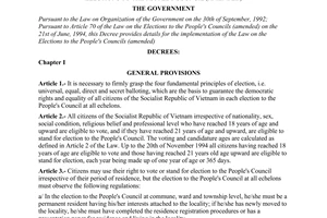 Decree of Government No.81-CP, providing details for the implementation of the Law on the elections to the People's Council.