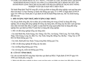 Thông tư 82-TC/TCT hộ gia đình sử dụng đất nông nghiệp vượt quá hạn mức diện tích hướng dẫn Nghị định 84/CP